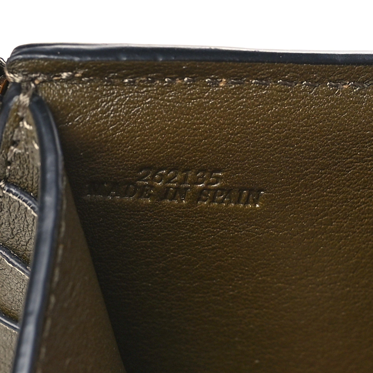 Loewe Grained Calfskin Small Vertical Wallet Dark Blush Dark Olive 7 of 7