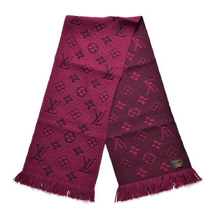 Louis Vuitton Wool Silk Logomania Scarf Cherry 3 of 4