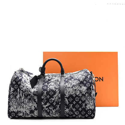 Louis Vuitton Monogram Tapestry Keepall Bandouliere 50 Bleu 11 of 11