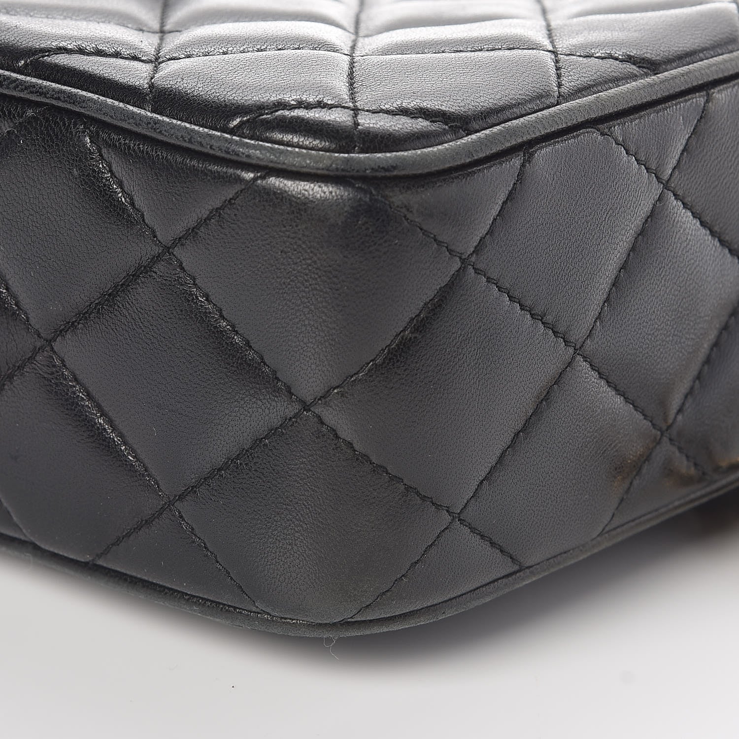 Chanel Lambskin Quilted CC Tassel Camera Case Black 6 of 16