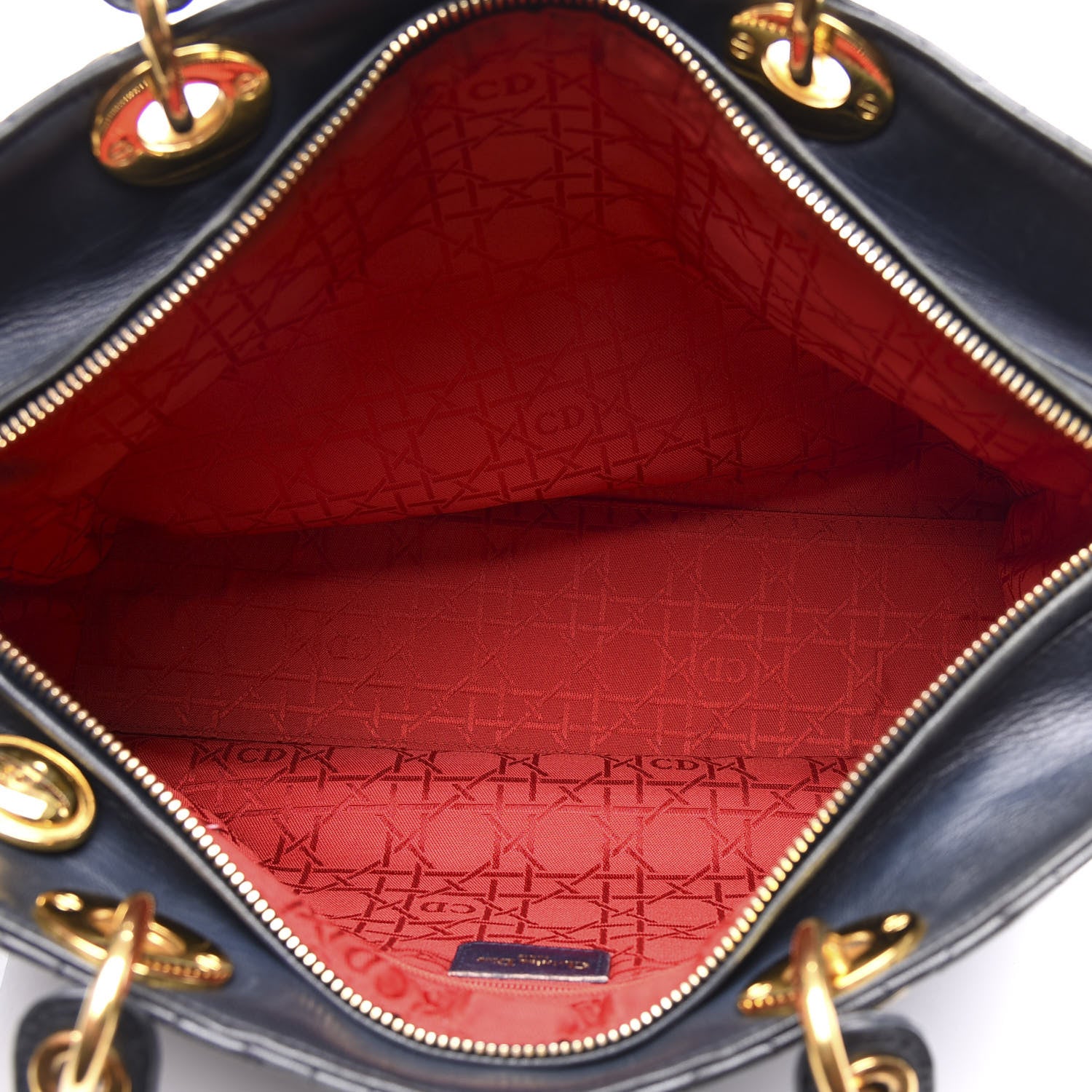 Christian Dior Lambskin Cannage Large Lady Dior Navy 4 of 10