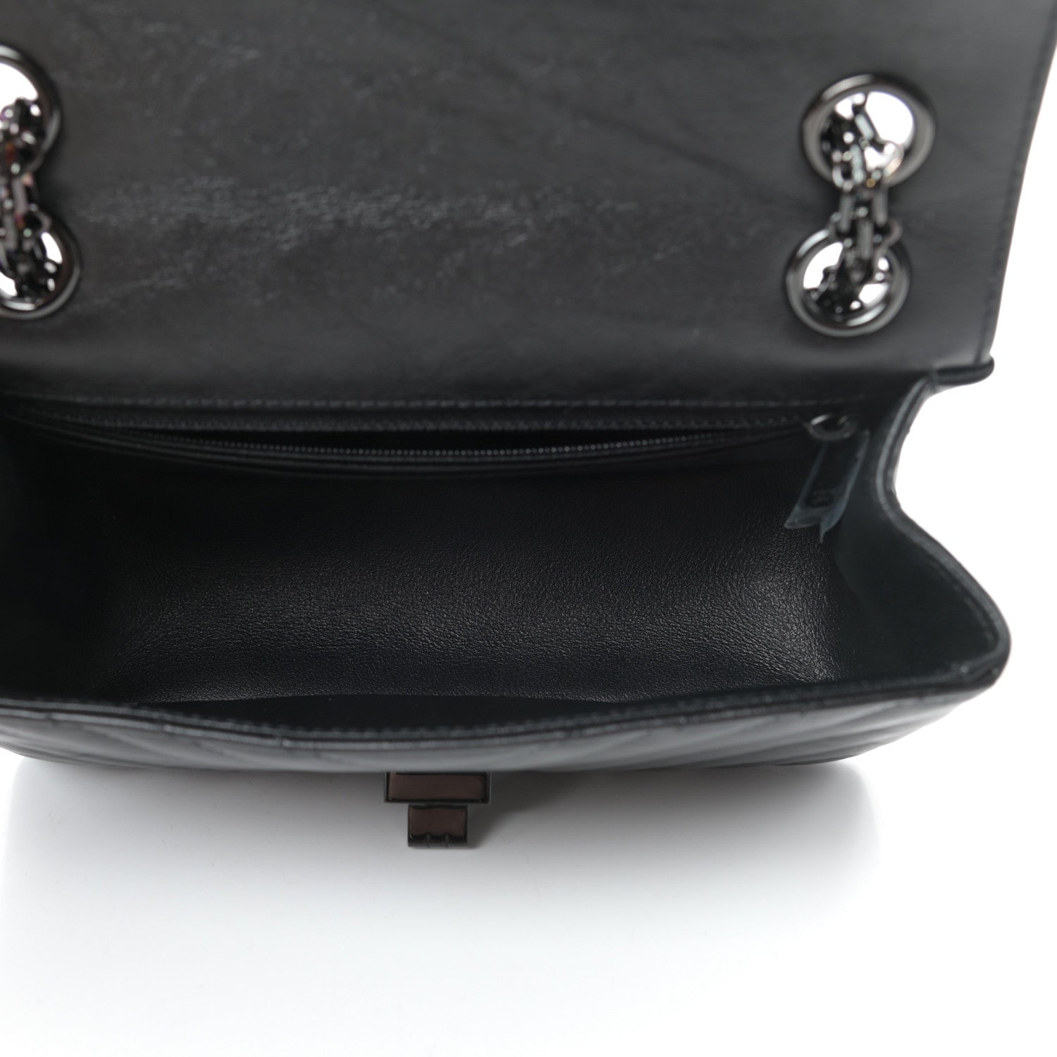 Chanel Aged Calfskin Chevron Quilted 2.55 Reissue Mini Flap So Black 5 of 10