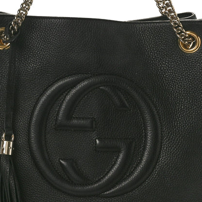 Gucci Pebbled Calfskin Medium Soho Chain Shoulder Bag Black 8 of 11