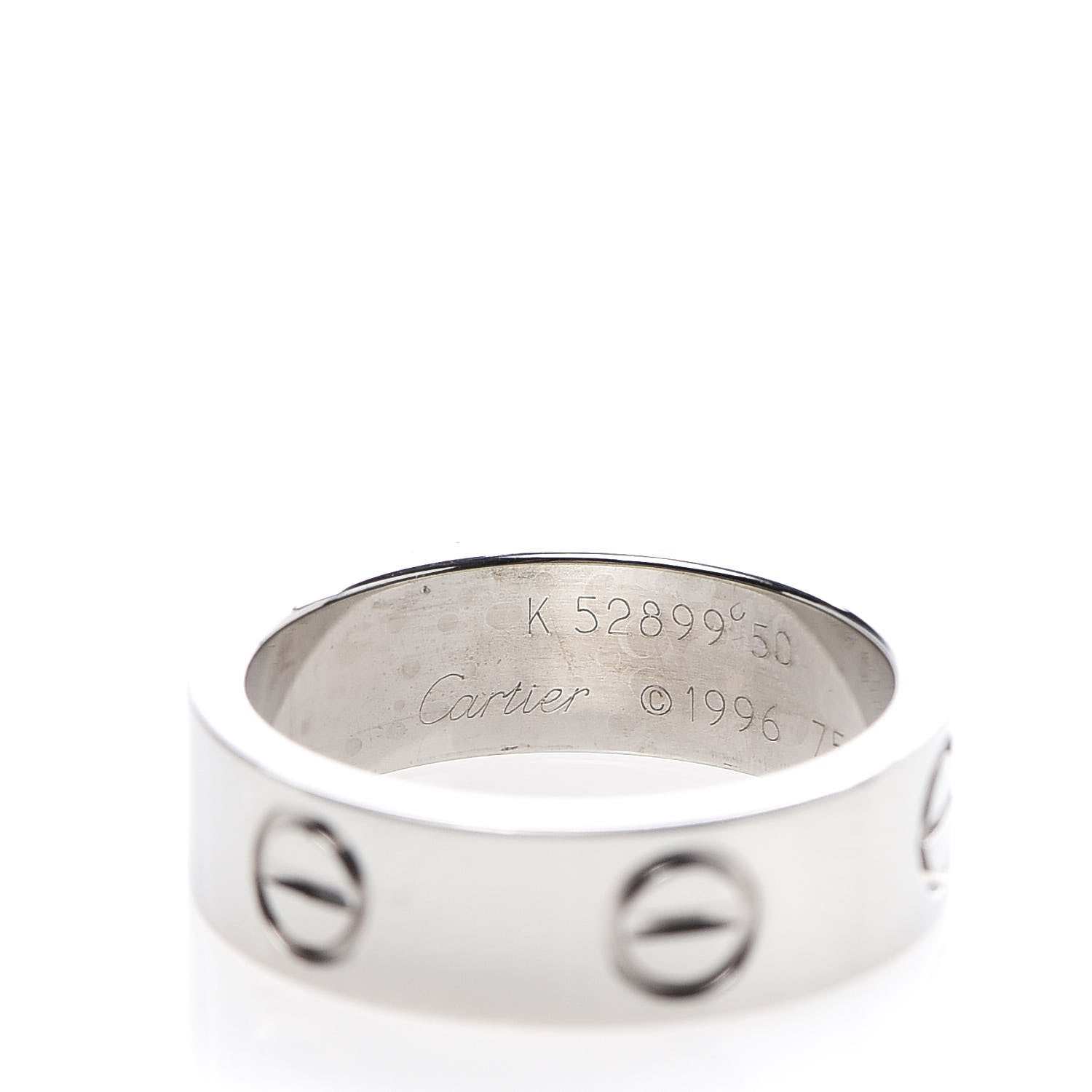Cartier 18K White Gold 5.5mm LOVE Ring 50 5.25 4 of 4