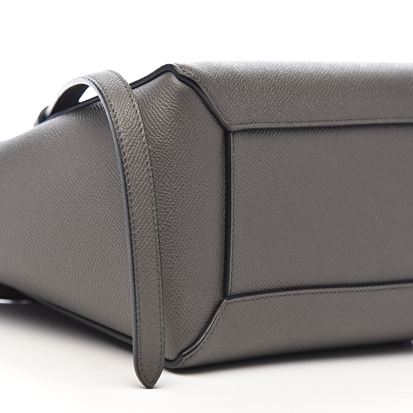 Grained Calfskin Micro Belt Bag Grey