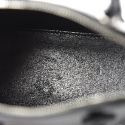 Balenciaga Calfskin Logo Crocodile Embossed XXS Ville Top Handle Bag Black White 9 of 10