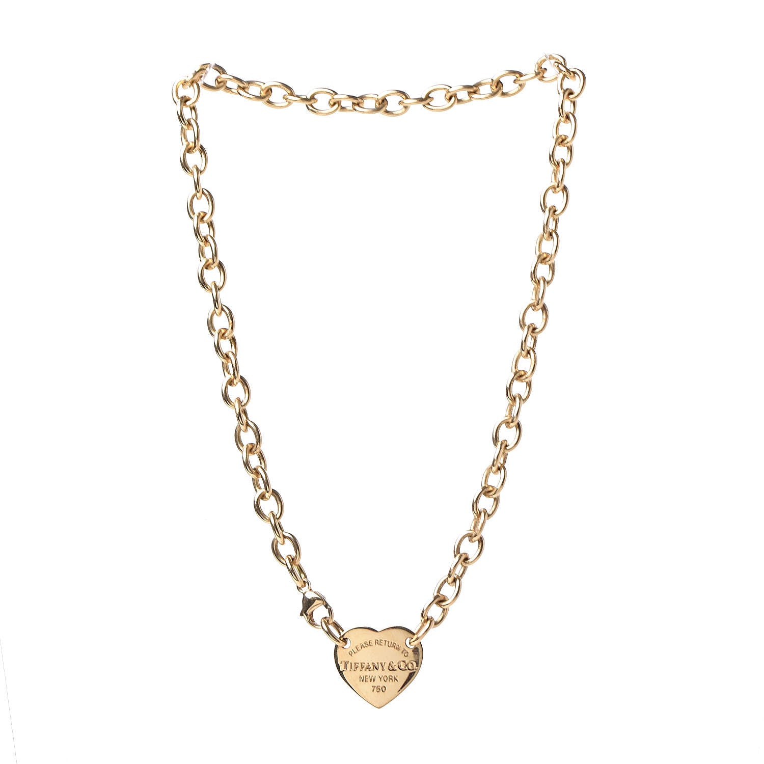 Tiffany 18K Yellow Gold Return To Heart Tag Choker Necklace 420287