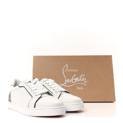 Christian Louboutin Calfskin Laminated Nappa Womens Fun Vieira Flat Sneakers 36.5 White Vertlaine 9 of 9