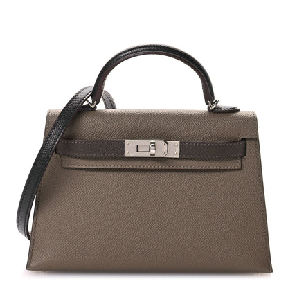 Hermes Epsom Mini Kelly Sellier 20 Etoupe Ecorce Black 1 of 11