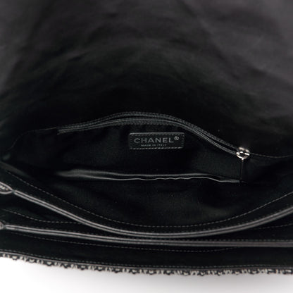 Chanel Sequin Tweed Icons Large Accordion 3 Flap Black 5 of 13