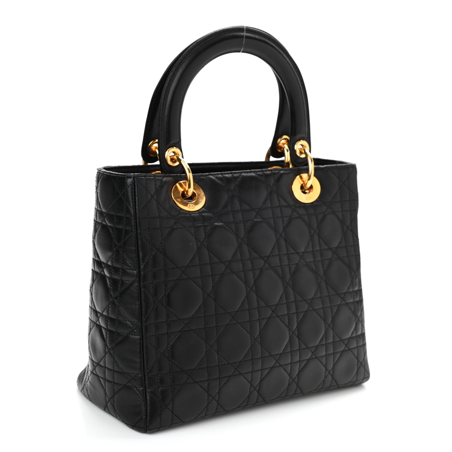 Christian Dior Lambskin Cannage Medium Lady Dior Black 2 of 7