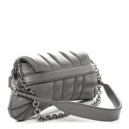 Gucci Nappa Vertical Matelasse Small Maxi Horsebit Chain Shoulder Bag Gray 3 of 10