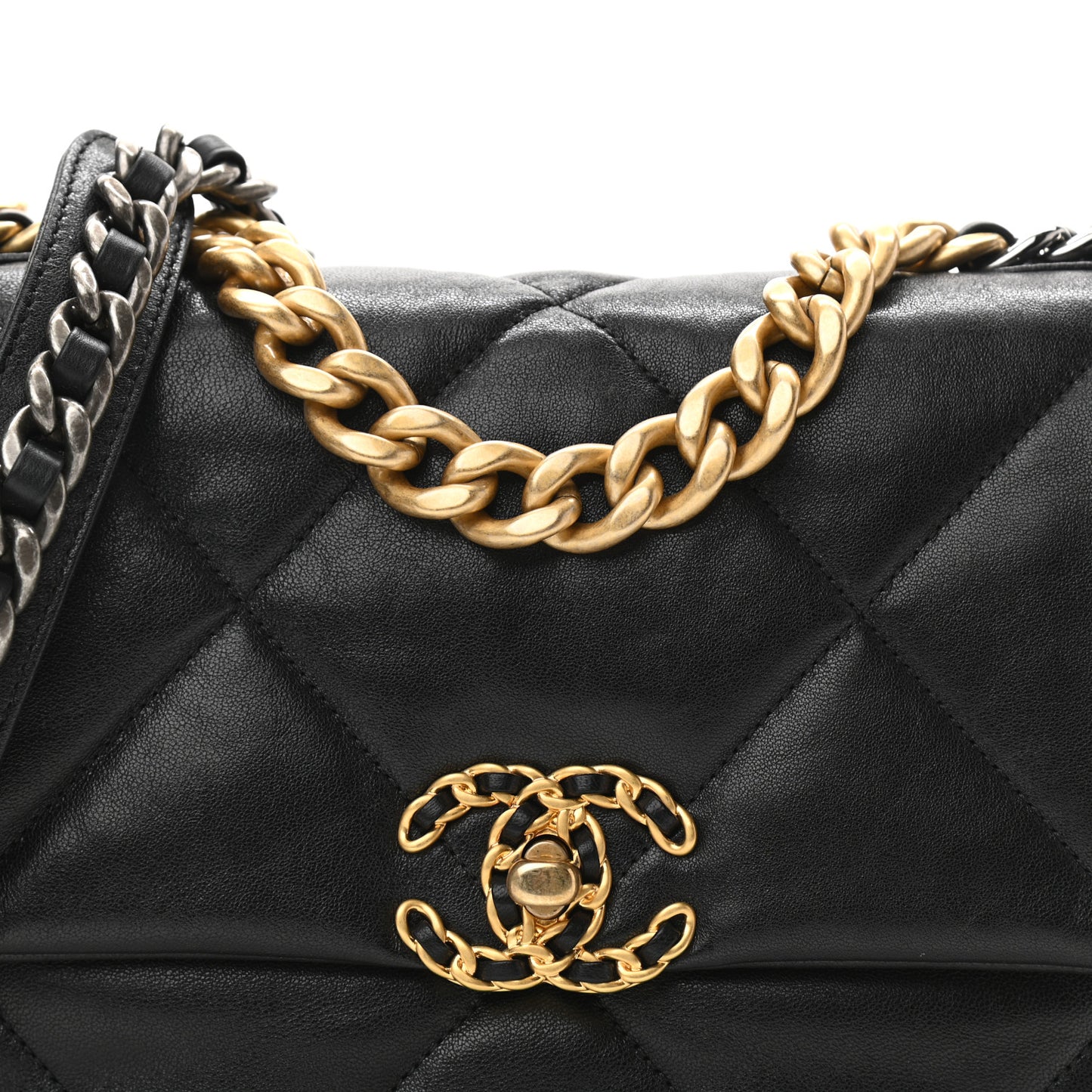 Lambskin Quilted Medium Chanel 19 Flap Black
