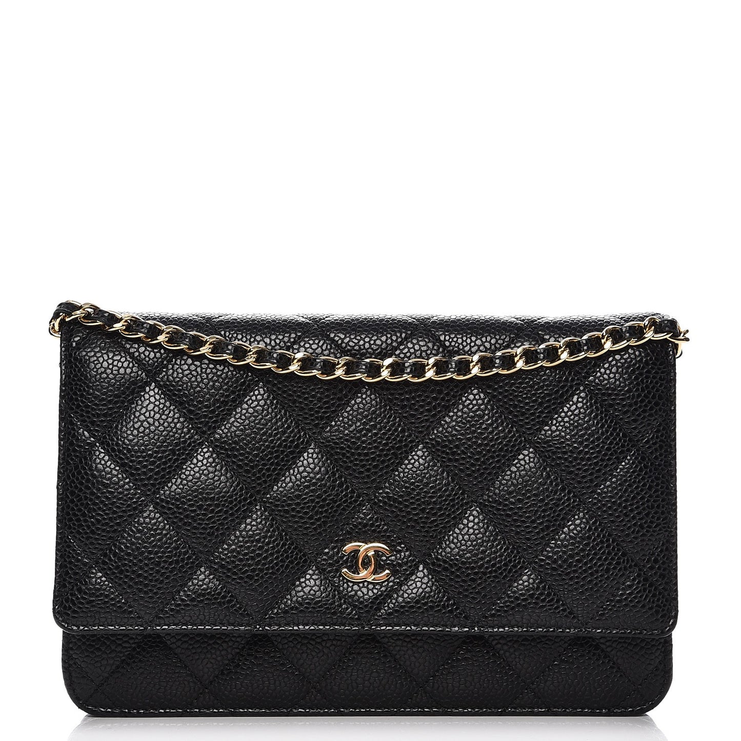 Caviar Quilted Wallet On Chain WOC Black