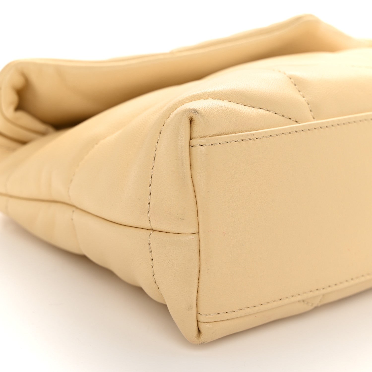 Saint Laurent Lambskin Quilted Toy Loulou Puffer Monogram Chain Satchel Jaune Pale 9 of 10