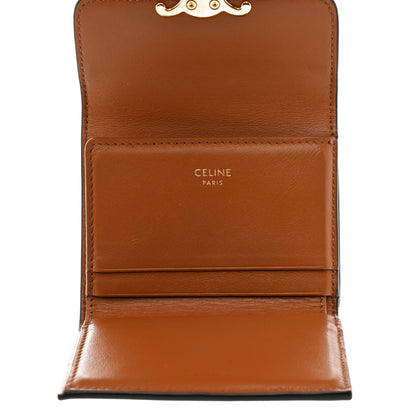 Celine Triomphe Canvas Compact Wallet With Coin Purse Tan 10 of 15