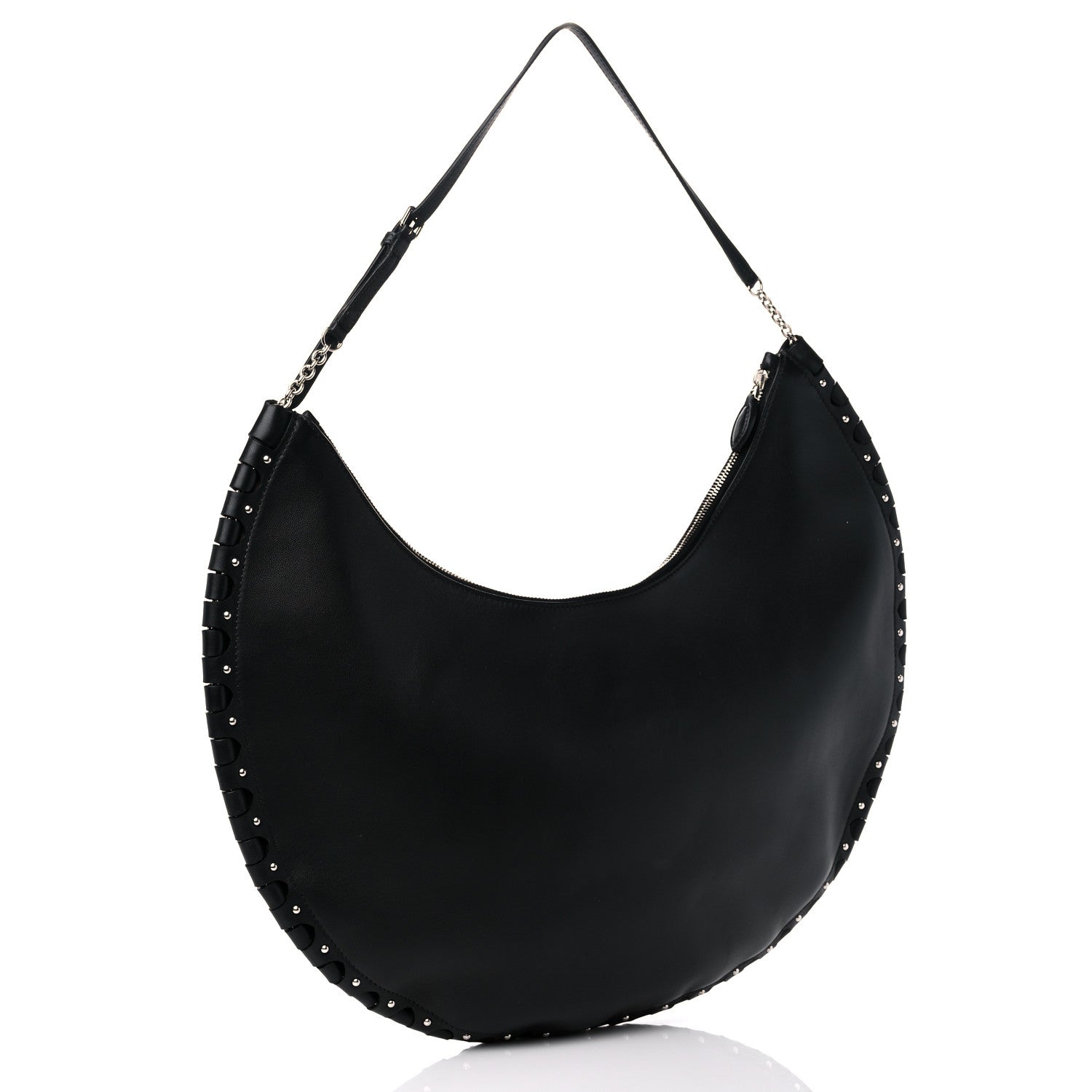 Alaia Lambskin Studded Large Demi Lune Bag Black 3 of 11