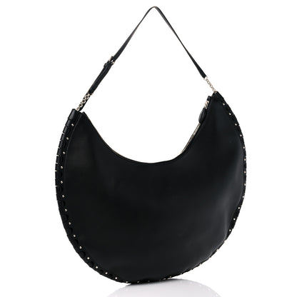Alaia Lambskin Studded Large Demi Lune Bag Black 3 of 11