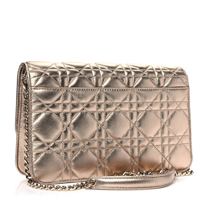 Christian Dior Metallic Lambskin Cannage Miss Dior Promenade Pouch Gold 2 of 5