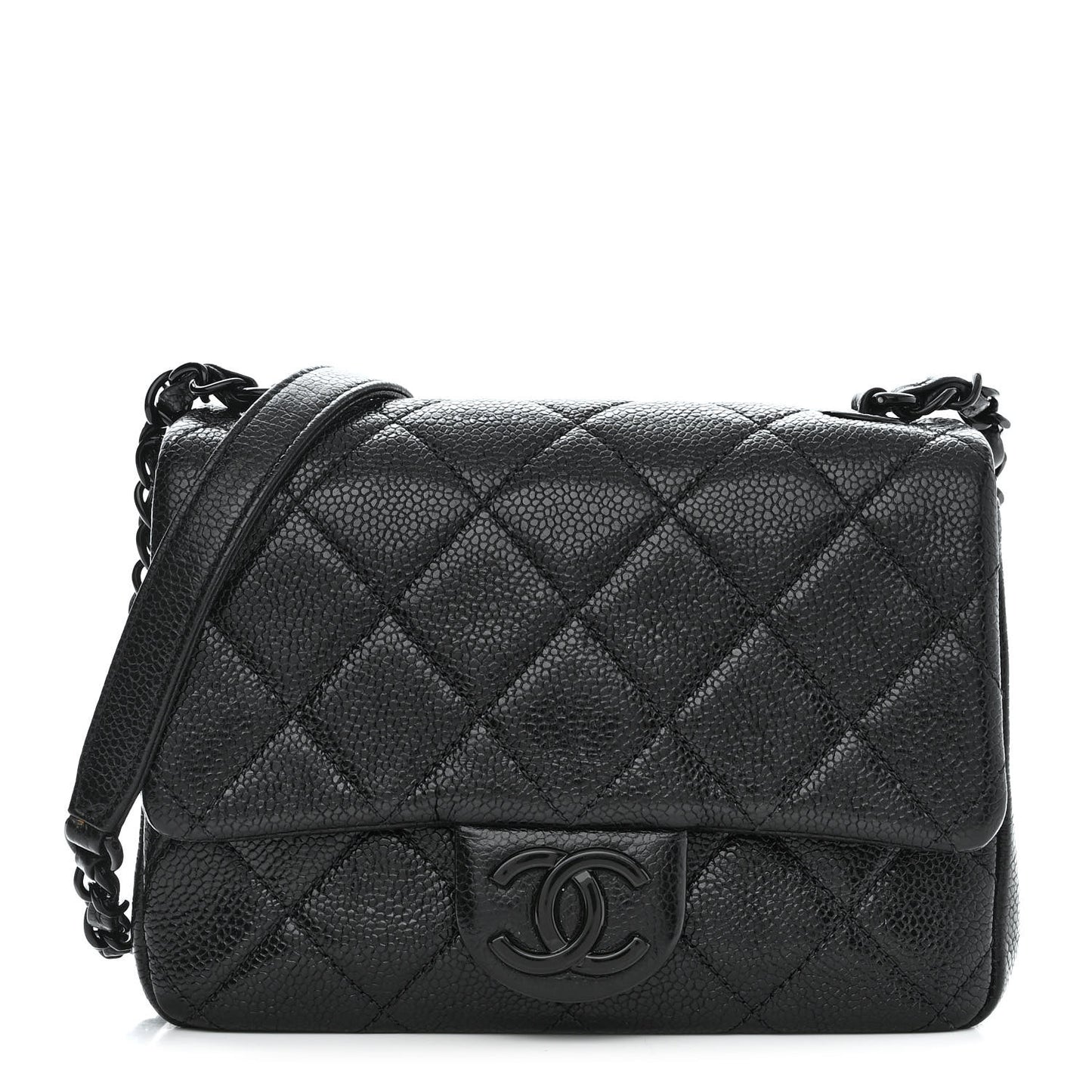 Caviar Quilted Incognito Mini Square Flap Black