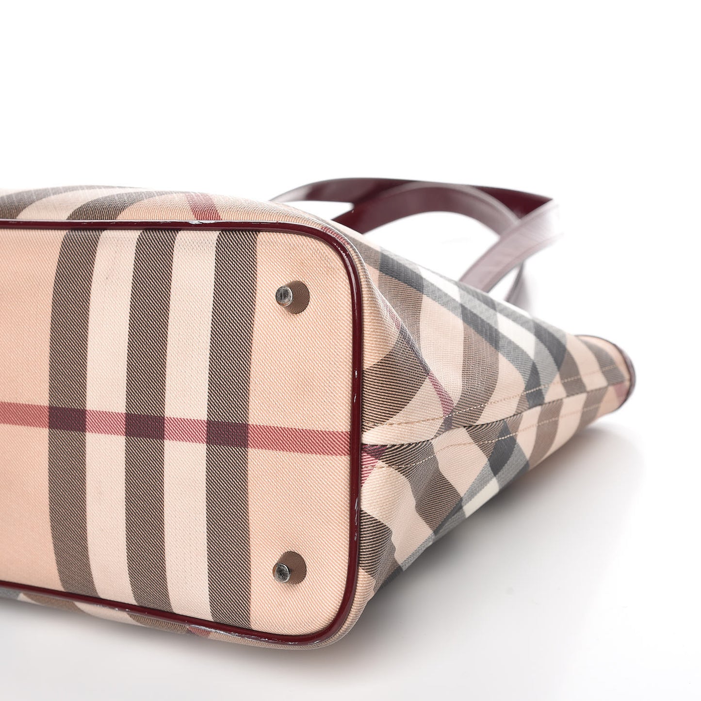Patent Nova Check Shopper Tote Red