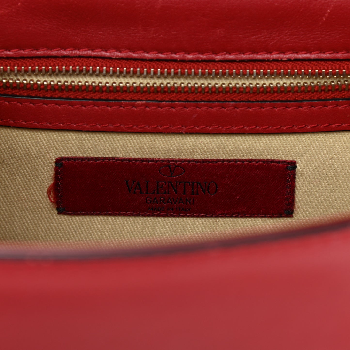 Vitello Medium Glam Lock Rockstud Flap Red