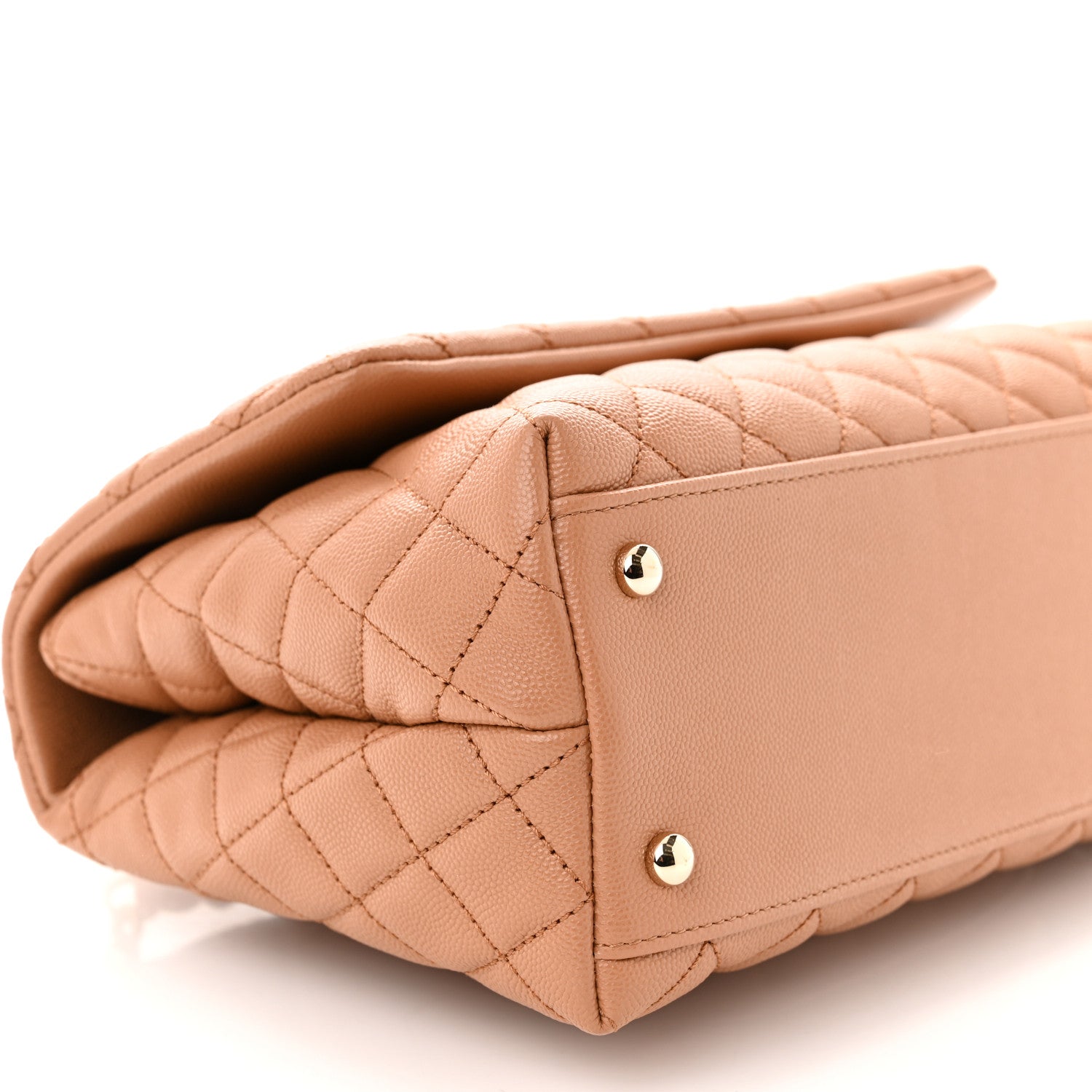 Chanel Caviar Quilted Lizard Embossed Small Coco Handle Flap Brown 9 of 10
