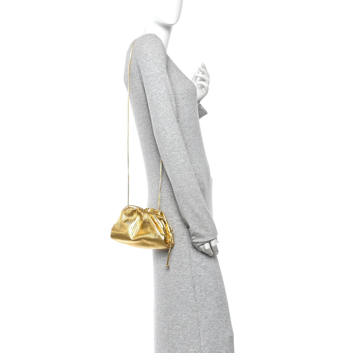 Bottega Veneta Metallic Bark Calfskin The Mini Pouch Gold 2 of 10
