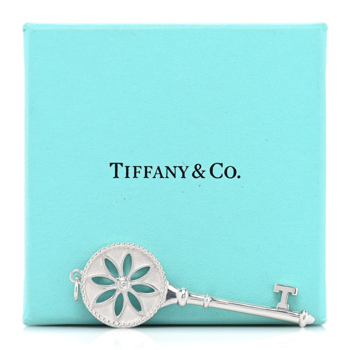 Sterling Silver Diamond Large Daisy Key Pendant