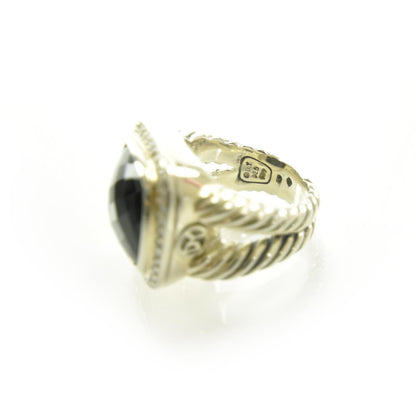 David Yurman Sterling Silver Diamond Black Onyx 14mm Albion Ring 54 7 5 of 6