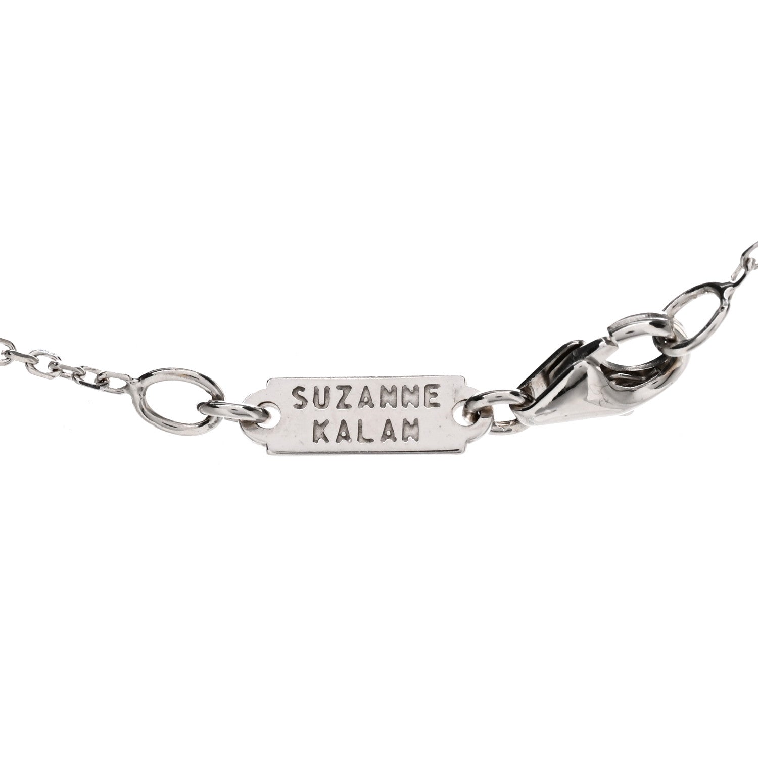 Suzanne Kalan 18K White Gold Diamond Classic Fireworks Bar Necklace 3 of 3