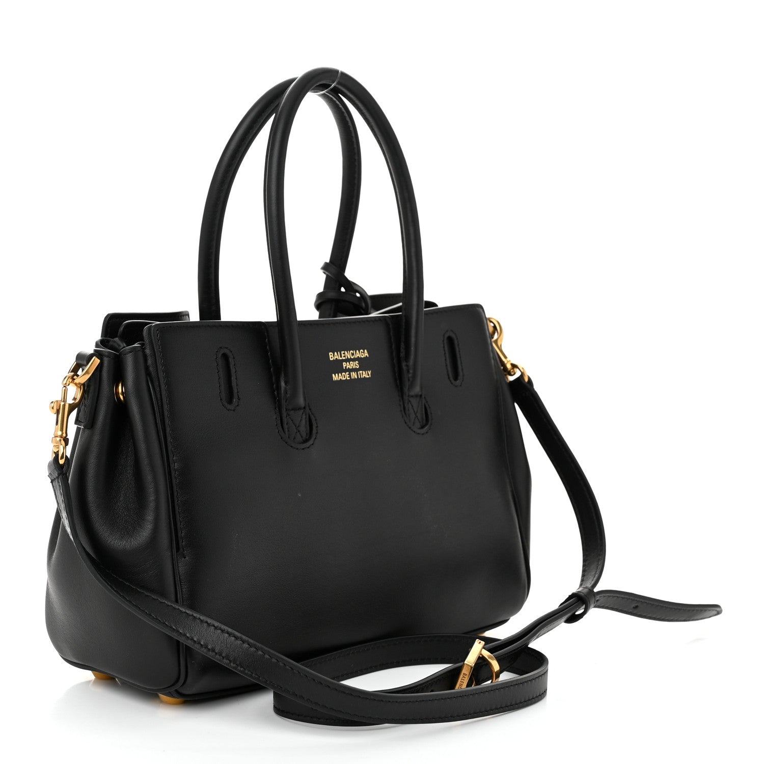 Balenciaga Smooth Calfskin Mini Bel Air Carry All Bag Black 3 of 9