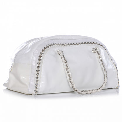 Chanel Patent Luxe Ligne Large Bowler White 3 of 7