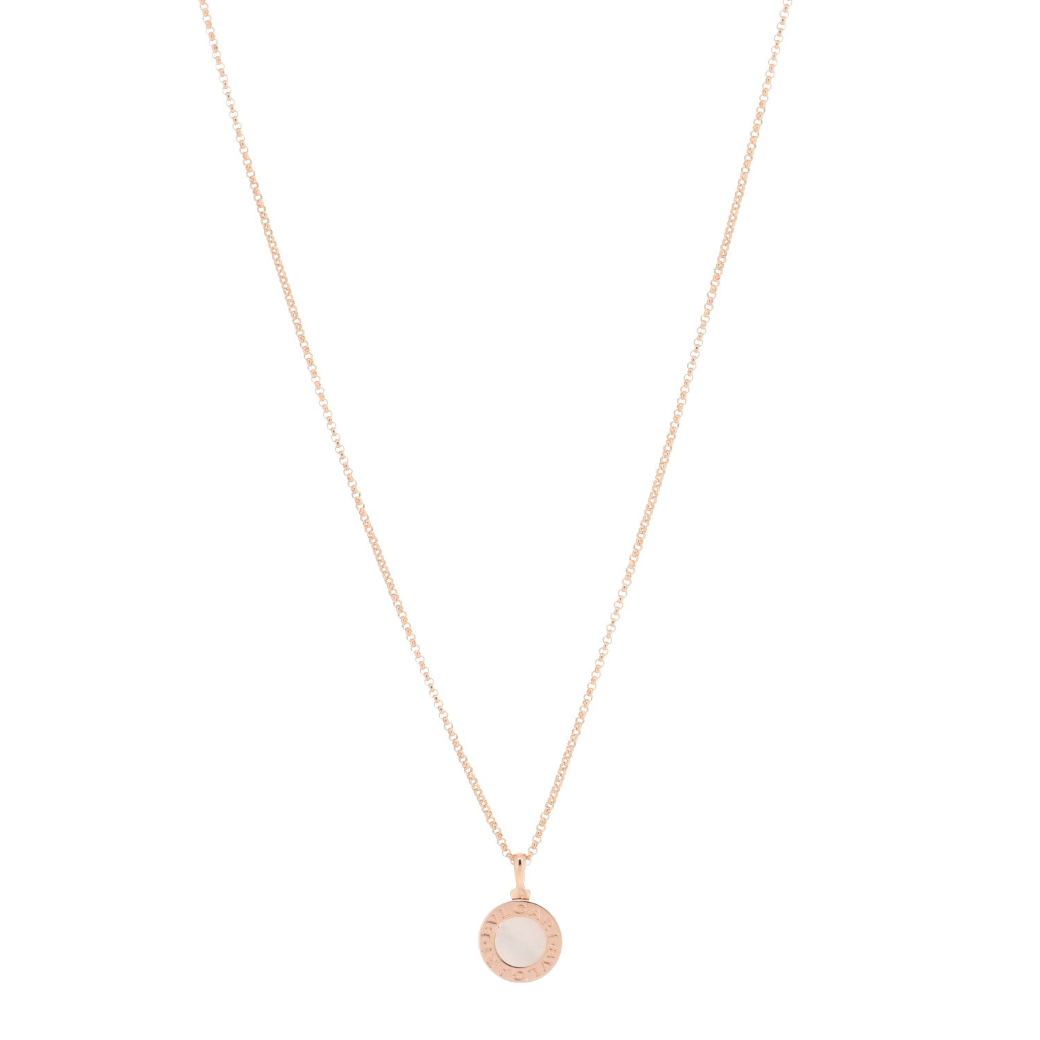 Bulgari 18K Rose Gold Mother of Pearl BVLGARI BVLGARI Pendant Necklace 1 of 3