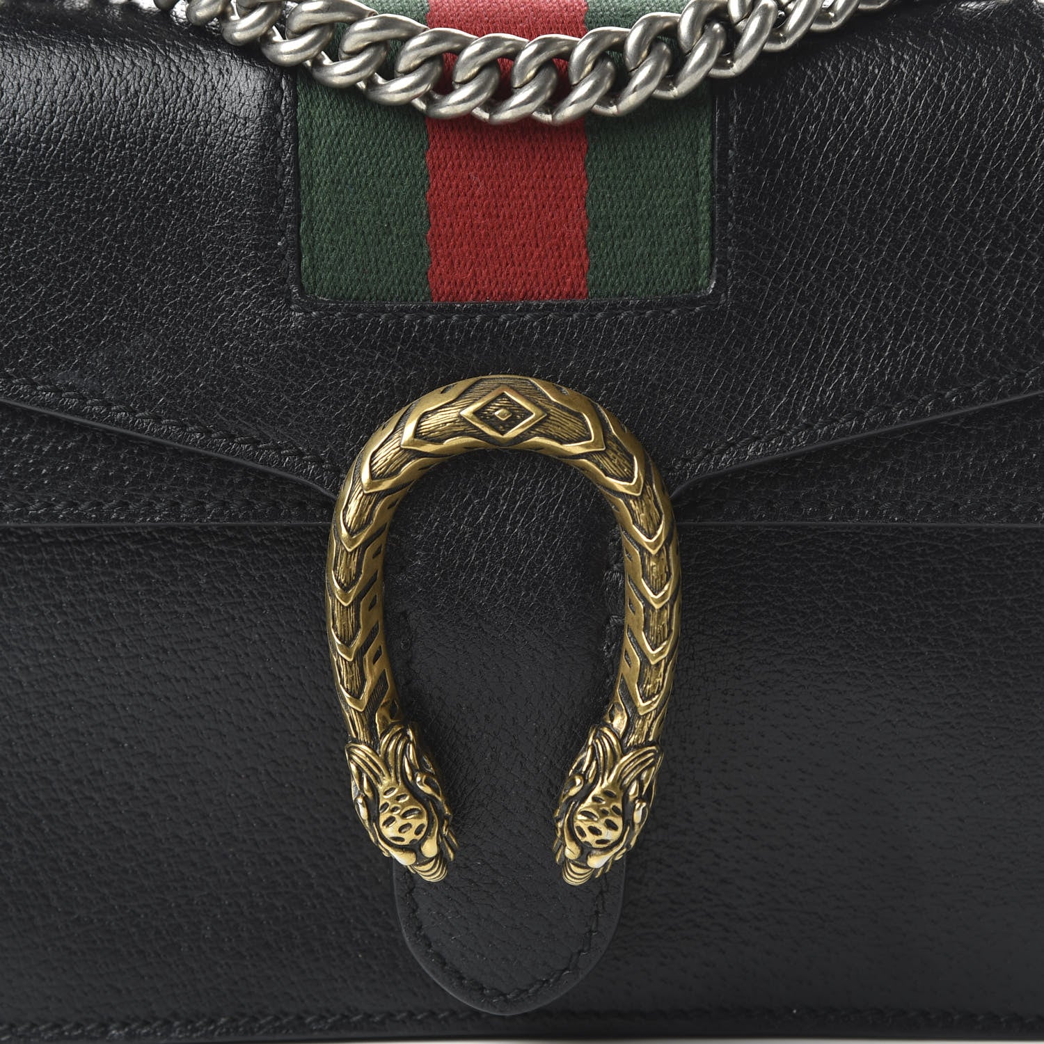 Gucci Calfskin Web Mini Dionysus Shoulder Bag Black 10 of 10