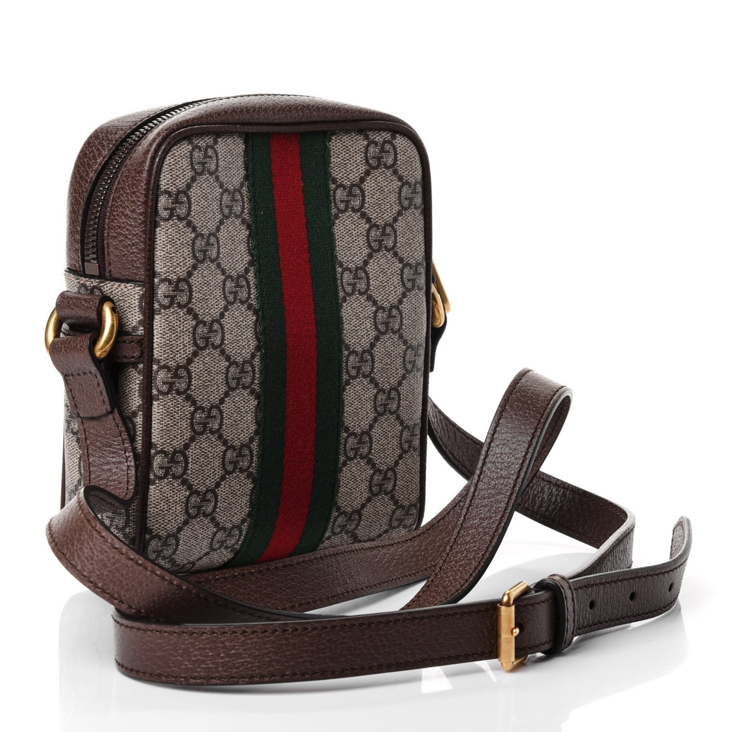 GG Supreme Monogram Web Mini Ophidia Messenger Brown