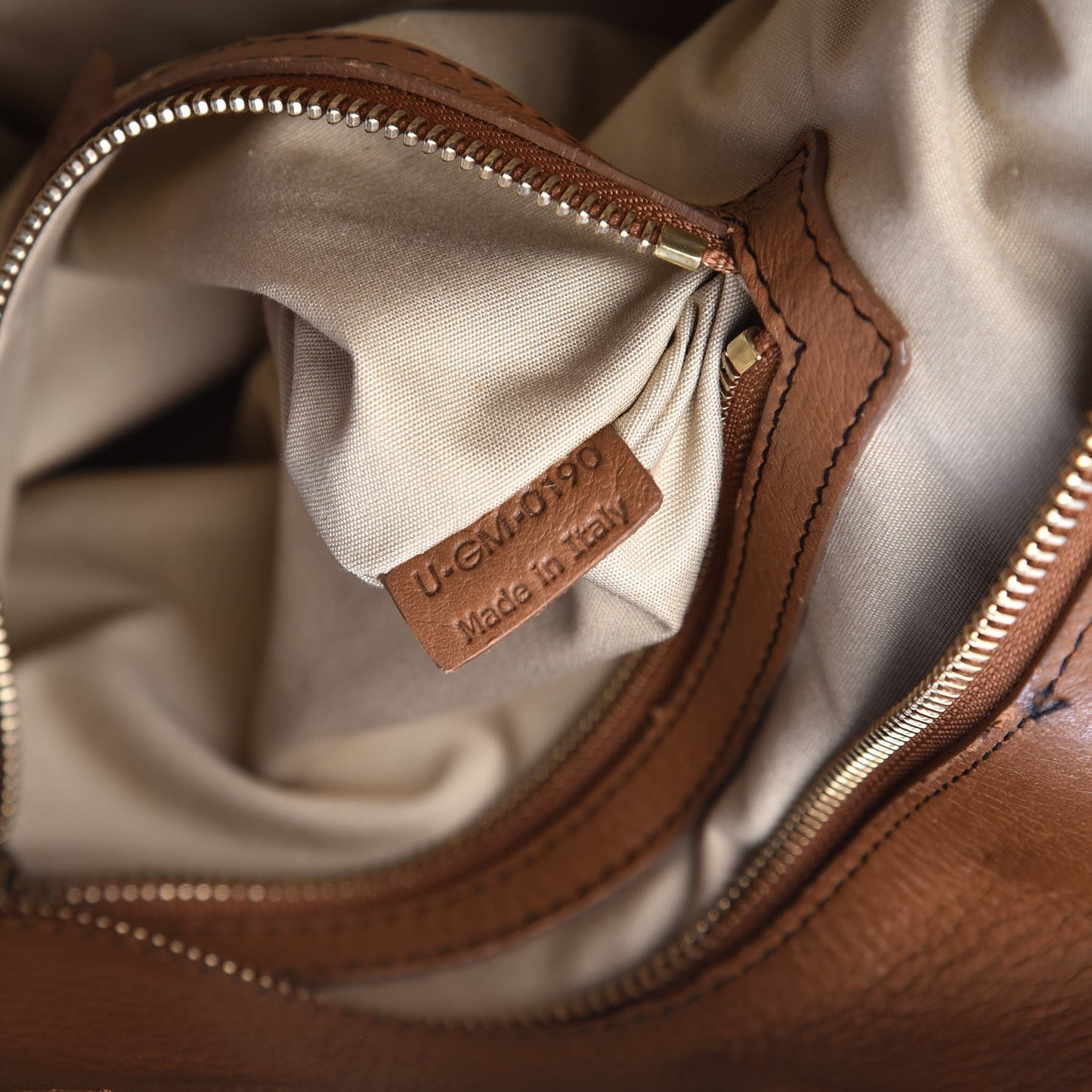Calfskin Top Handle Tote Tan