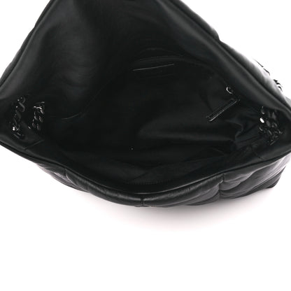 Saint Laurent Lambskin Quilted Monogram Monochrome Medium Loulou Puffer Chain Satchel Black 5 of 12