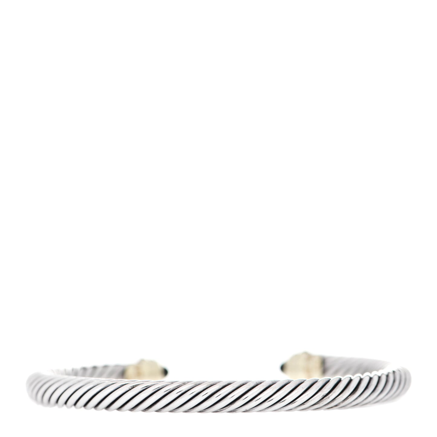 Sterling Silver 14K Yellow Gold Black Onyx 5mm Cable Classics Petite Color Bracelet