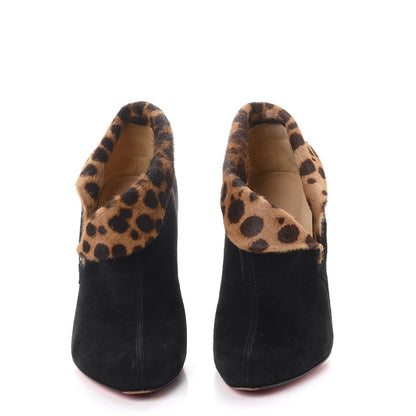 Christian Louboutin Leopard Suede Pony Hair Charme 100 Booties 36.5 Black 2 of 12