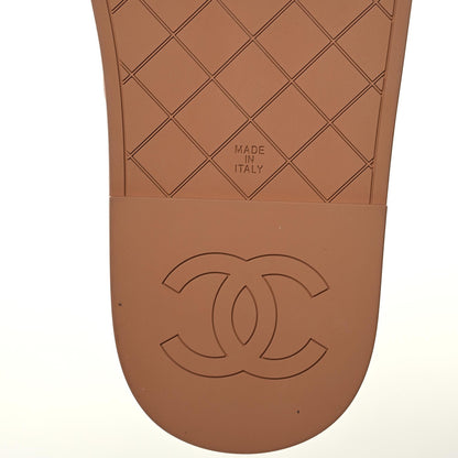 Chanel Lambskin Quilted CC Mules Sandals 36 Brown 7 of 9