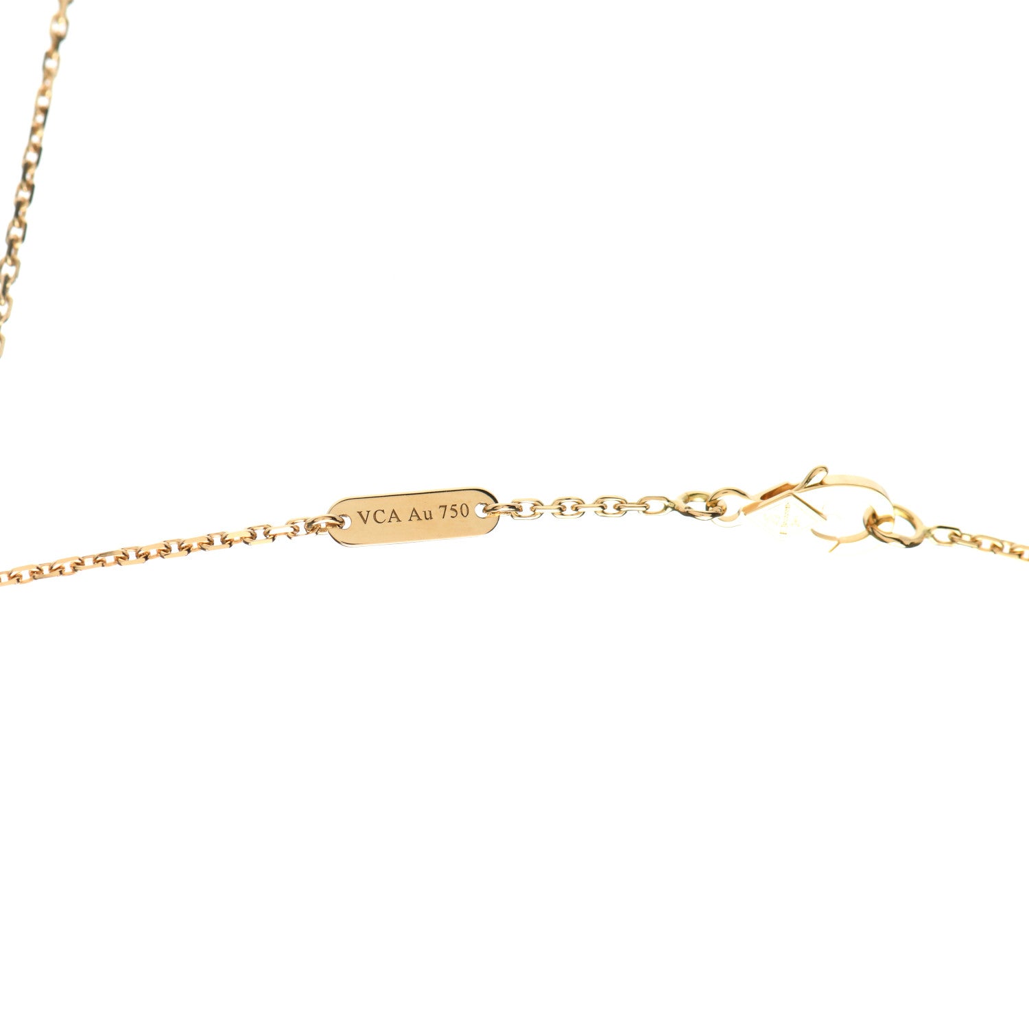 Van Cleef & Arpels 18K Yellow Gold Carnelian Vintage Alhambra Pendant Necklace 6 of 8