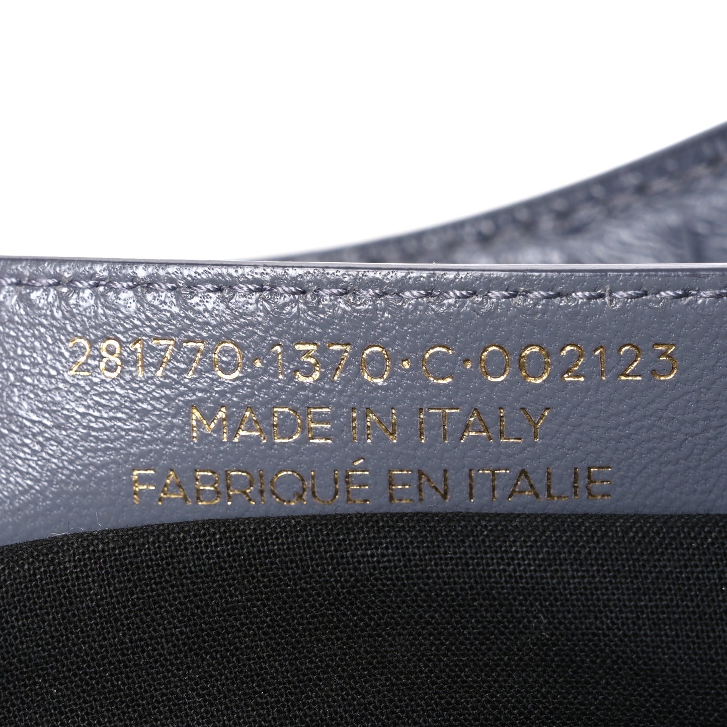 Calfskin Crocodile Embossed Giant 12 Gold Hardware City Gris Beton