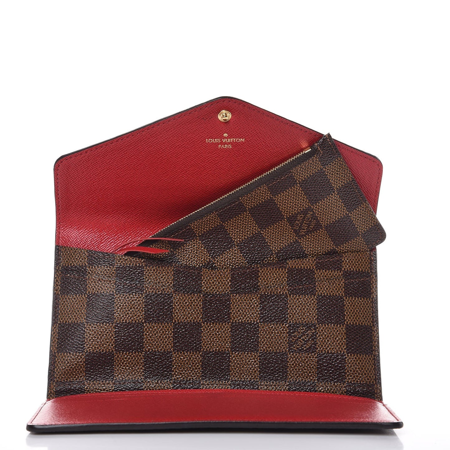 Damier Ebene Josephine Wallet Red