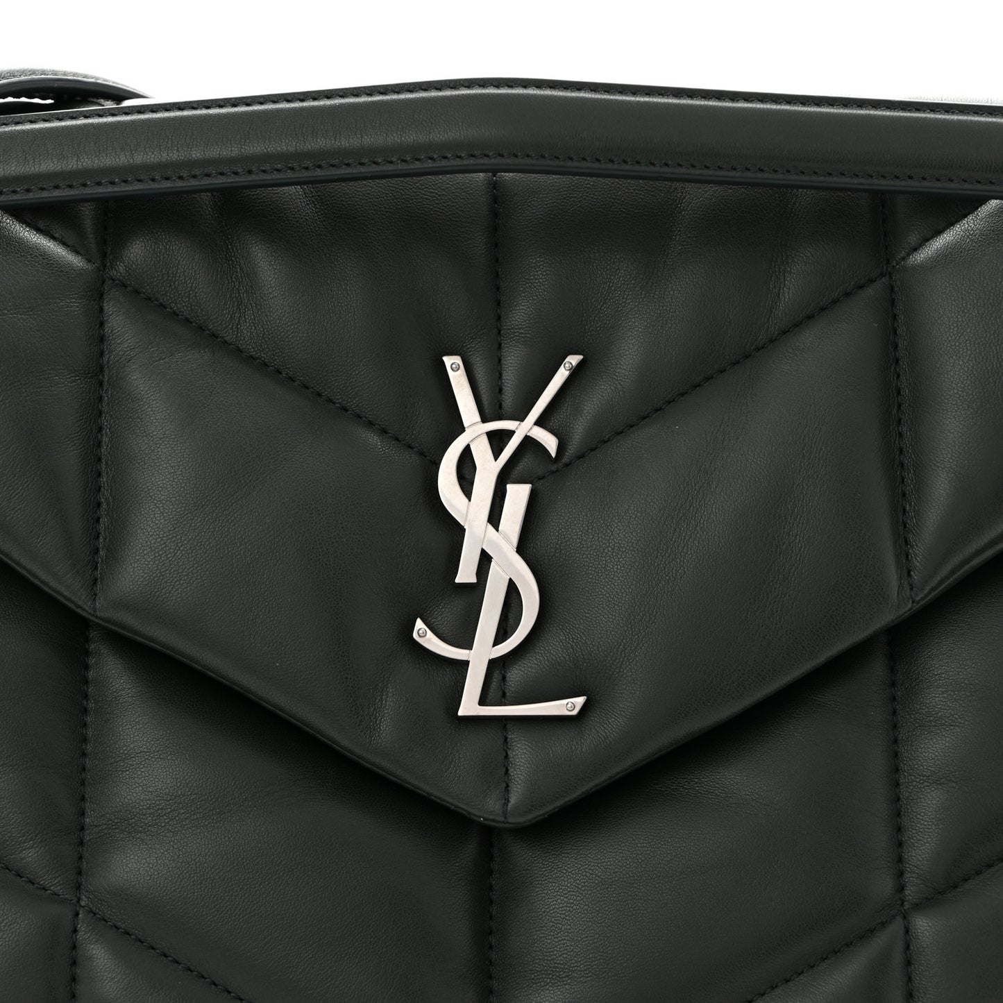 Lambskin Quilted Medium Loulou Puffer Monogram Chain Satchel Seaweed