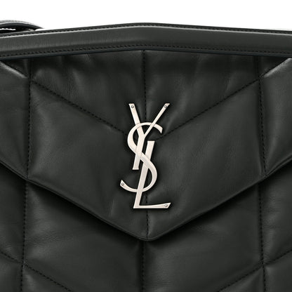 Saint Laurent Lambskin Quilted Medium Loulou Puffer Monogram Chain Satchel Seaweed 8 of 10