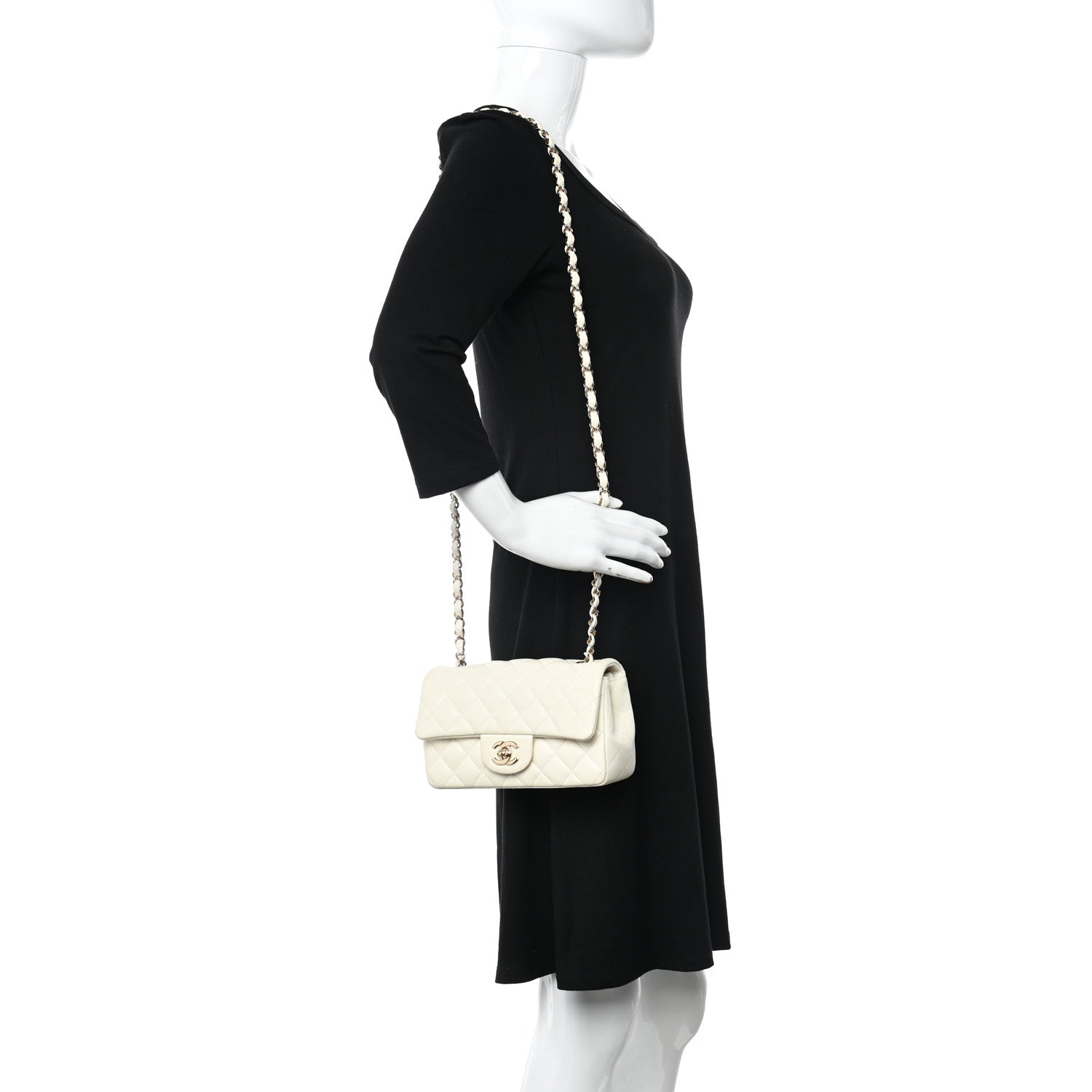 Chanel Lambskin Quilted Mini Rectangular Flap White 2 of 13