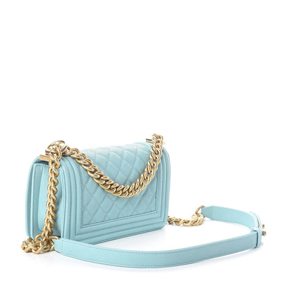 Chanel Caviar Quilted Small Boy Flap Light Blue 3 of 10