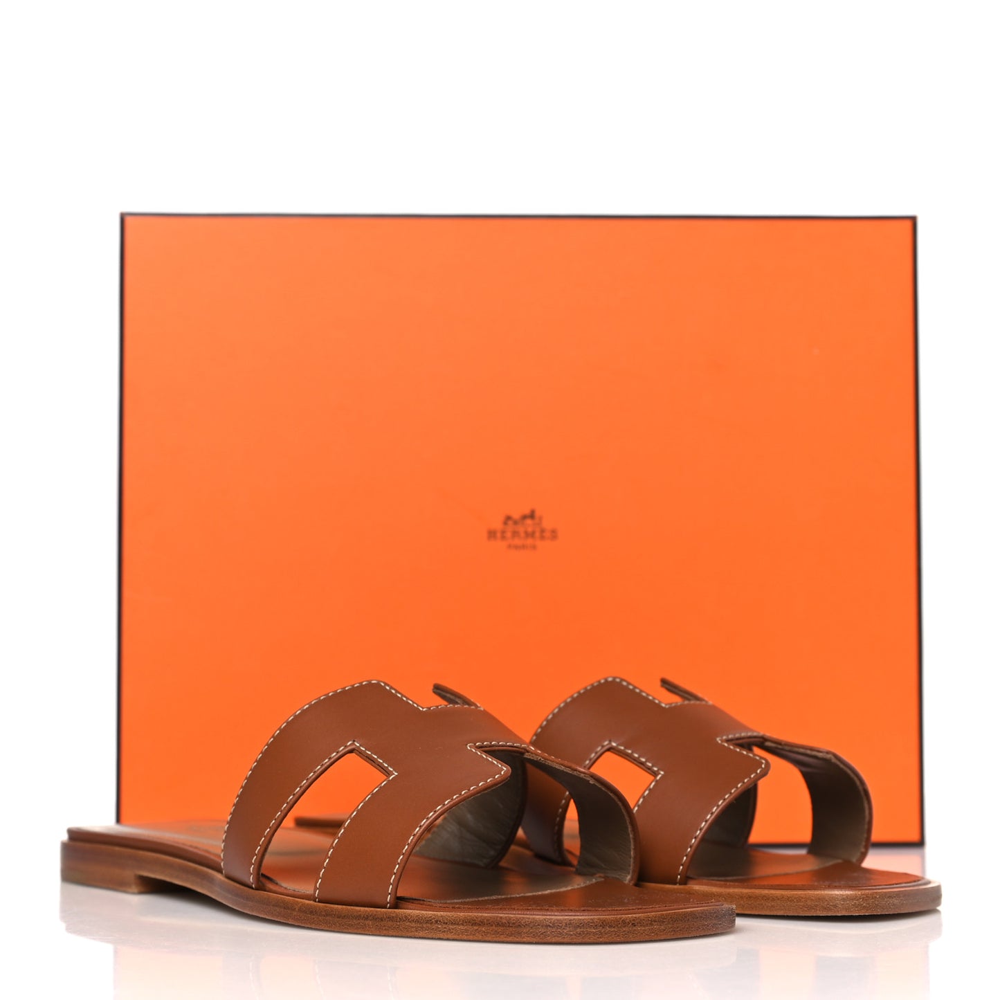 Box Calfskin Oran Sandals 38 Gold