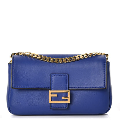 Fendi Shiny Nappa Micro Baguette Blue Neon 1 of 8